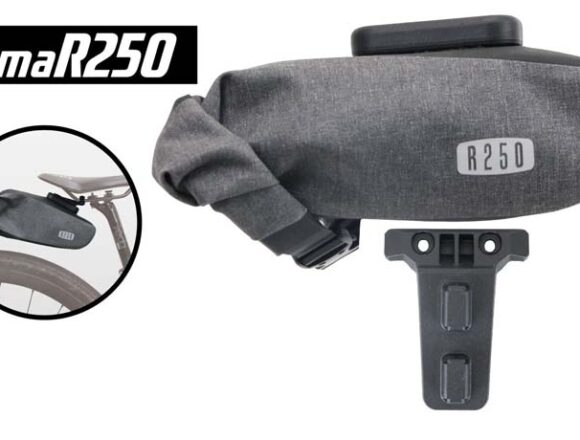 OsmaR250 防水サドルバッグスモール ブラック/グレー